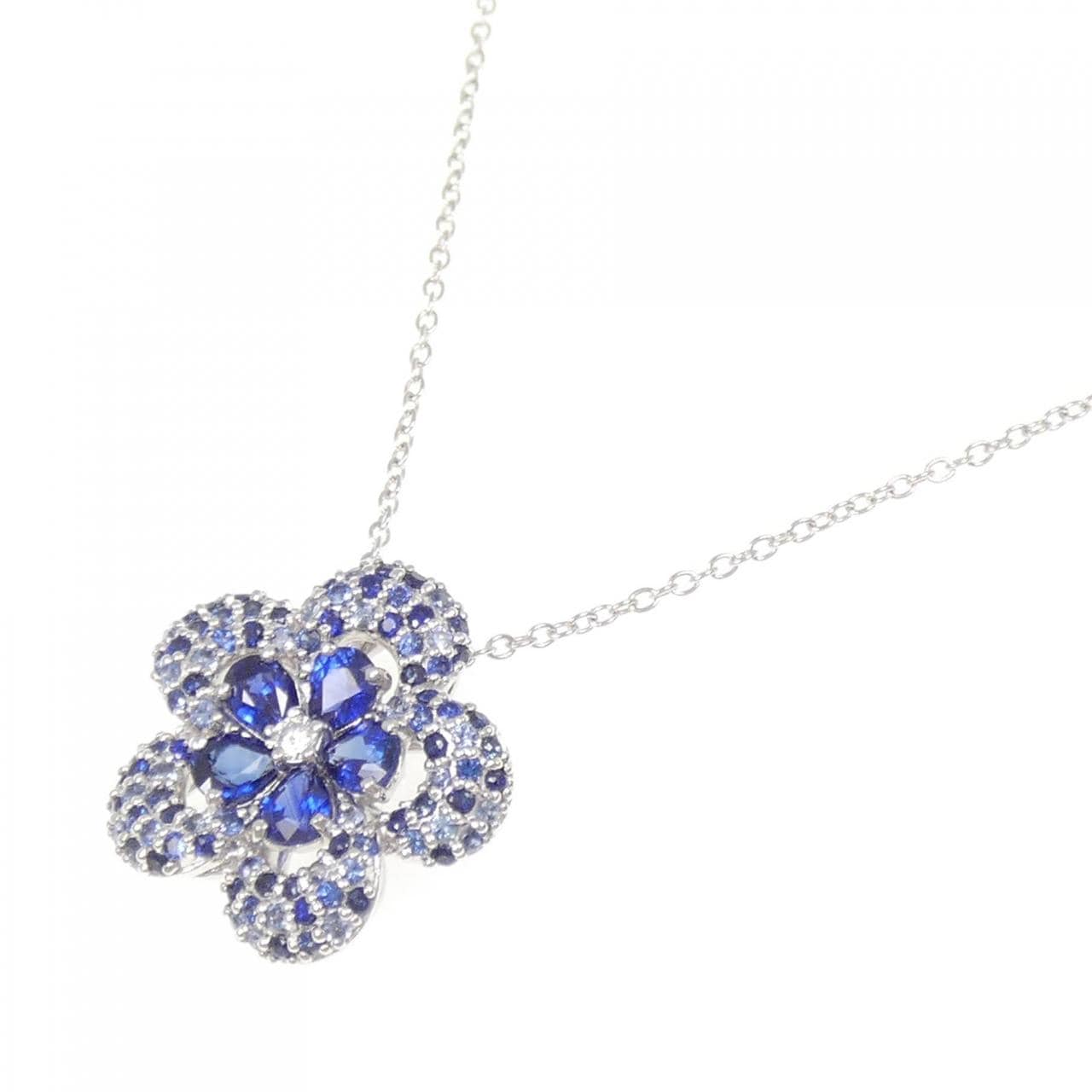 ポンテヴェキオ フラワー サファイヤ ネックレス 1.71CT
