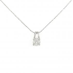 PT900/PT850 フラワー ダイヤモンド ネックレス 0.30CT