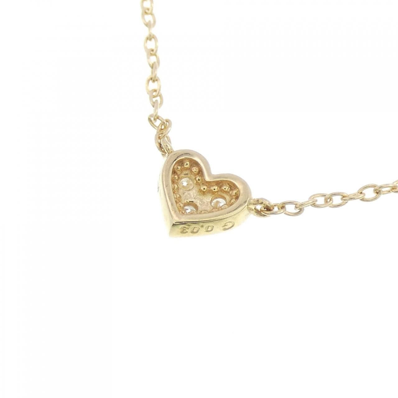 K18YG heart Diamond necklace 0.03CT