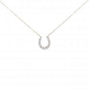 K18PG ホースシュー ダイヤモンド ネックレス 0.16CT