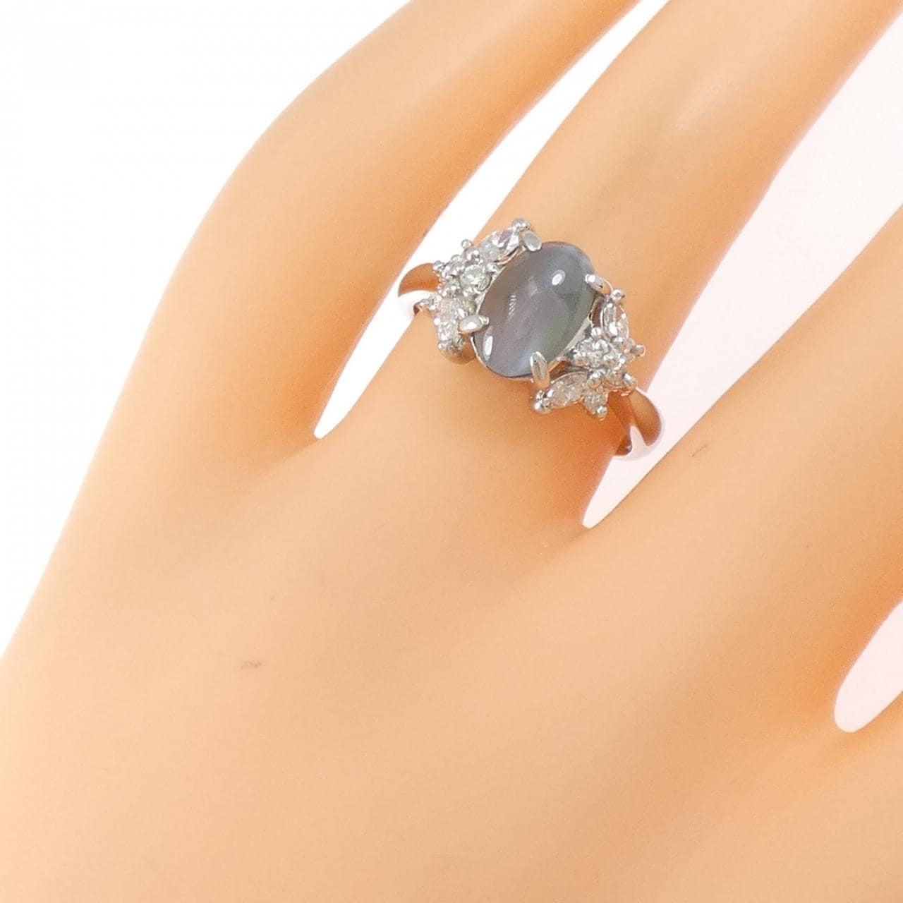 PT900 アレキサンドライトキャッツアイ リング 2.083CT