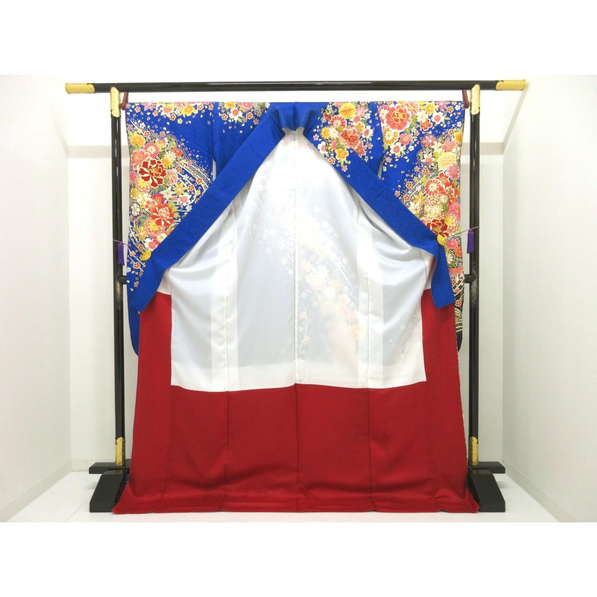 振袖　友禅金彩加工　刺繍入りボカシ染