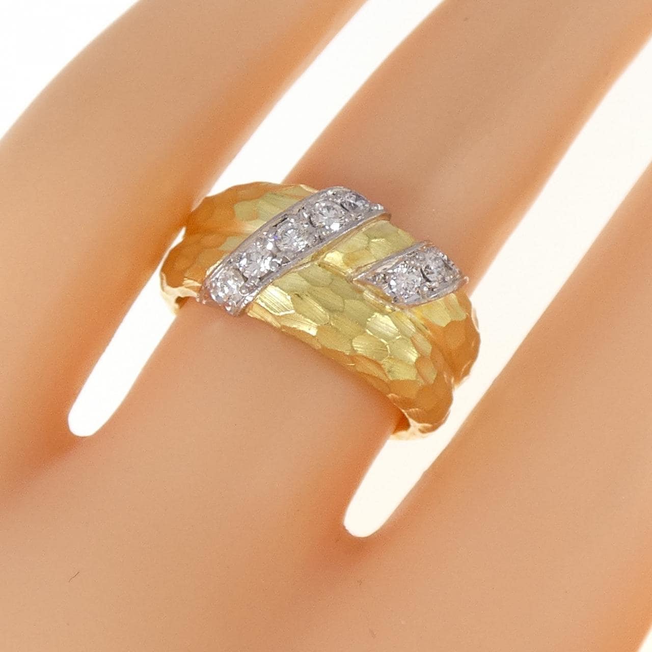K18YG/PT900 ダイヤモンド リング 0.25CT