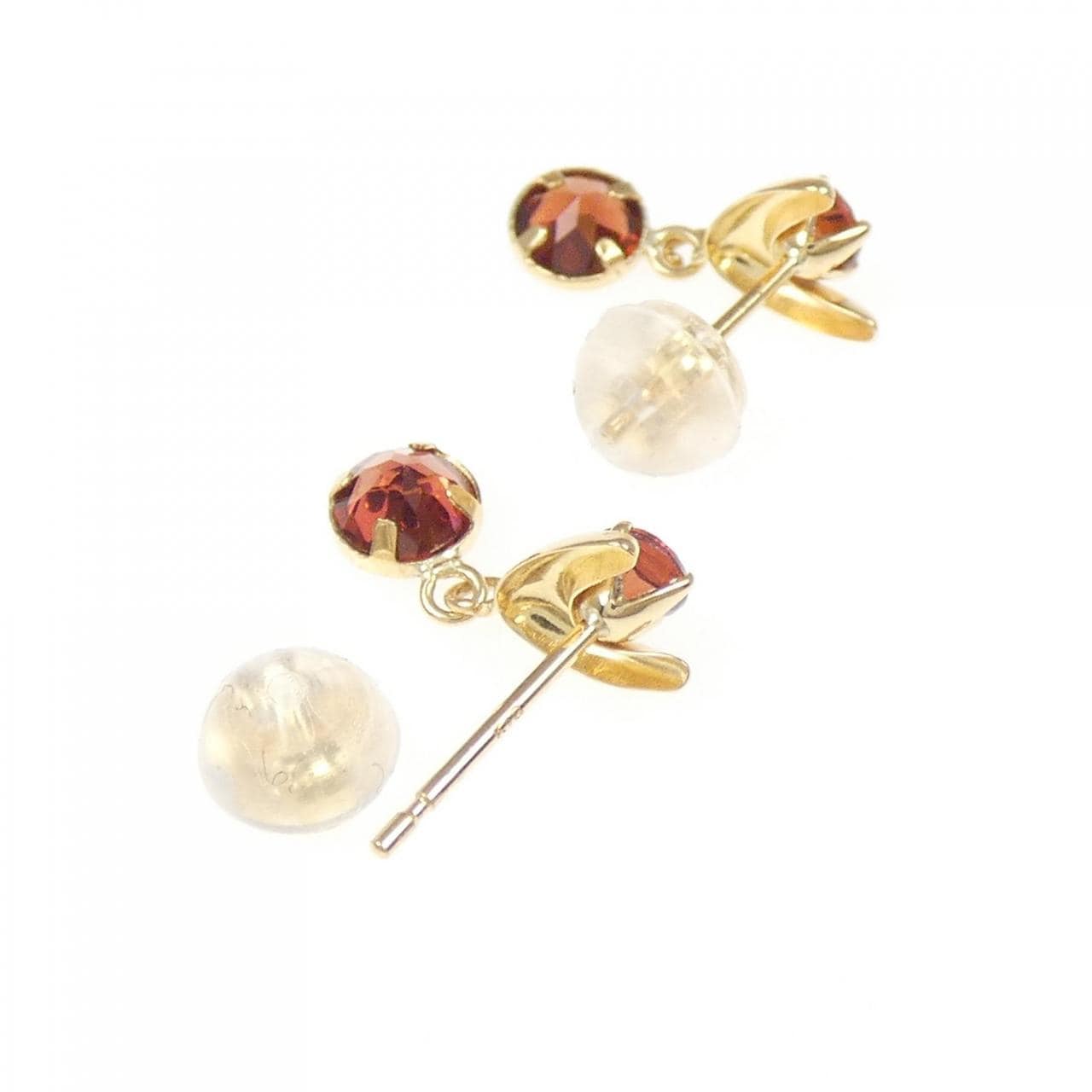 K18YG Garnet earrings