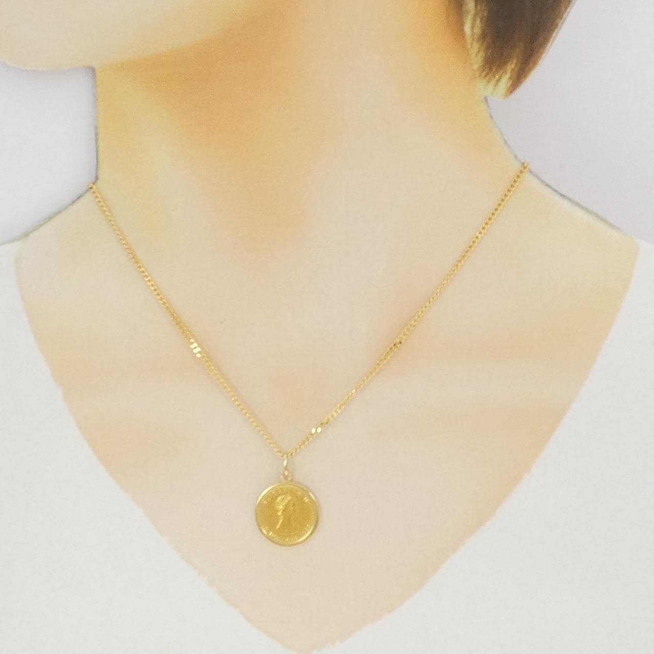 K18YG(枠) コイン ネックレス