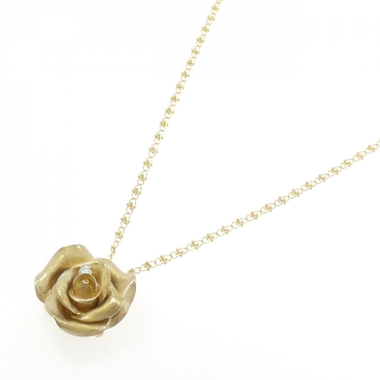 トモヤス ローズ ダイヤモンド ネックレス 0.21CT