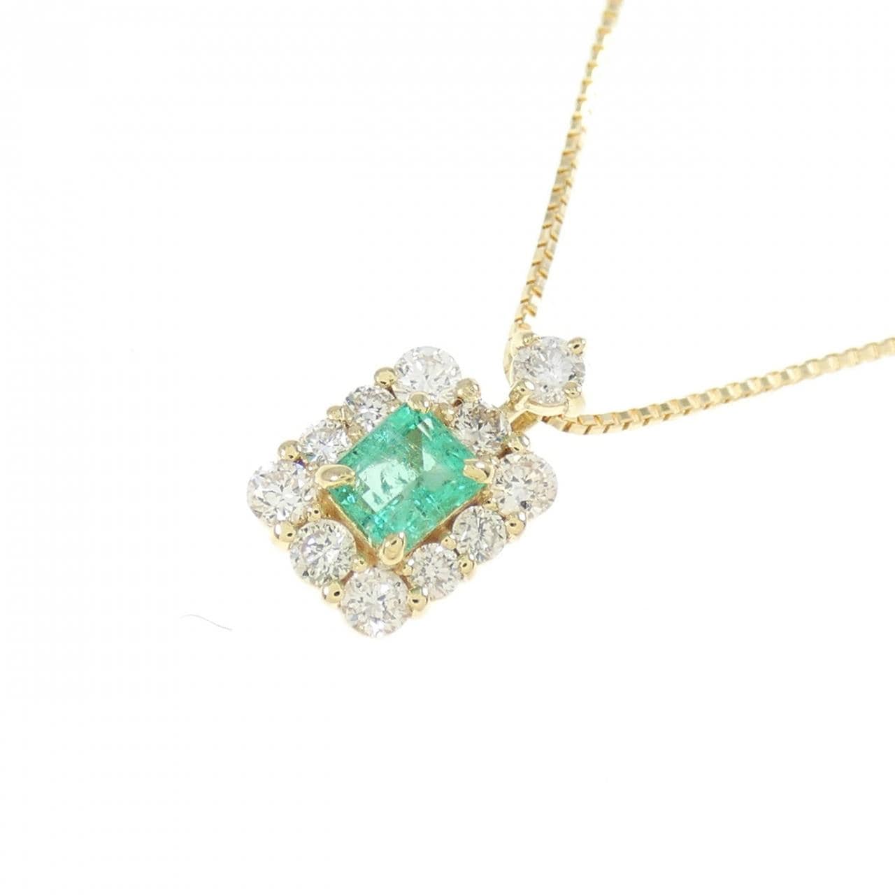 [BRAND NEW] K18YG emerald necklace 0.13CT