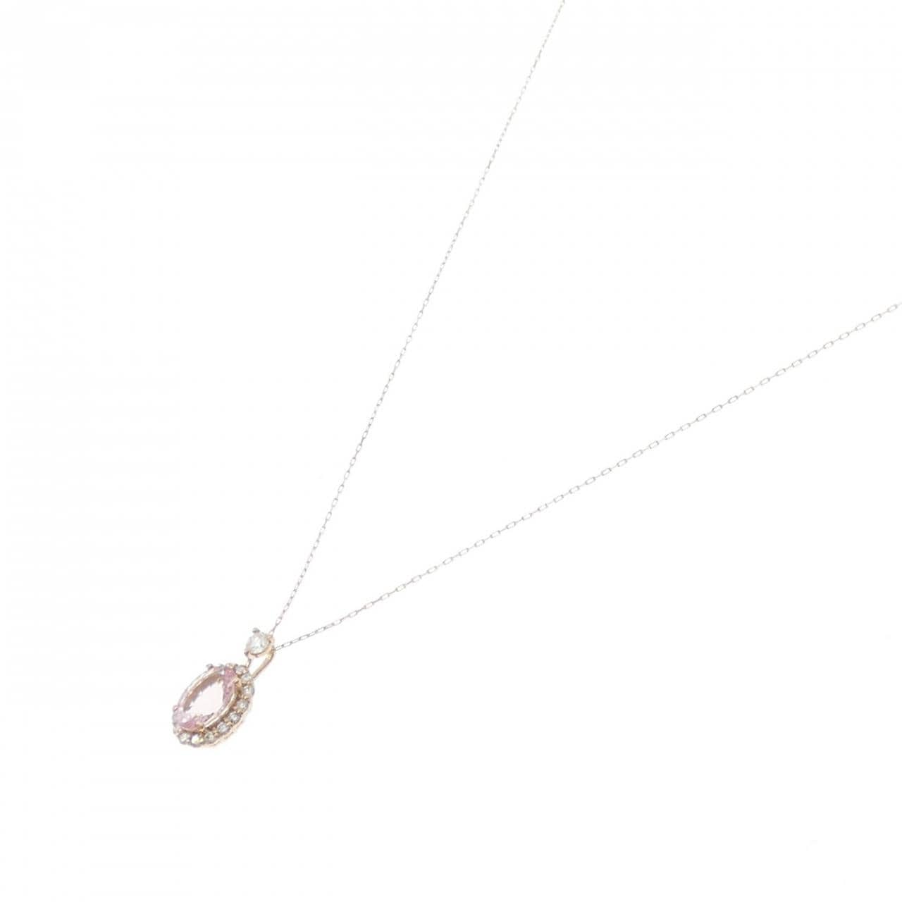 【新品】K18PG モルガナイト ネックレス 0.74CT