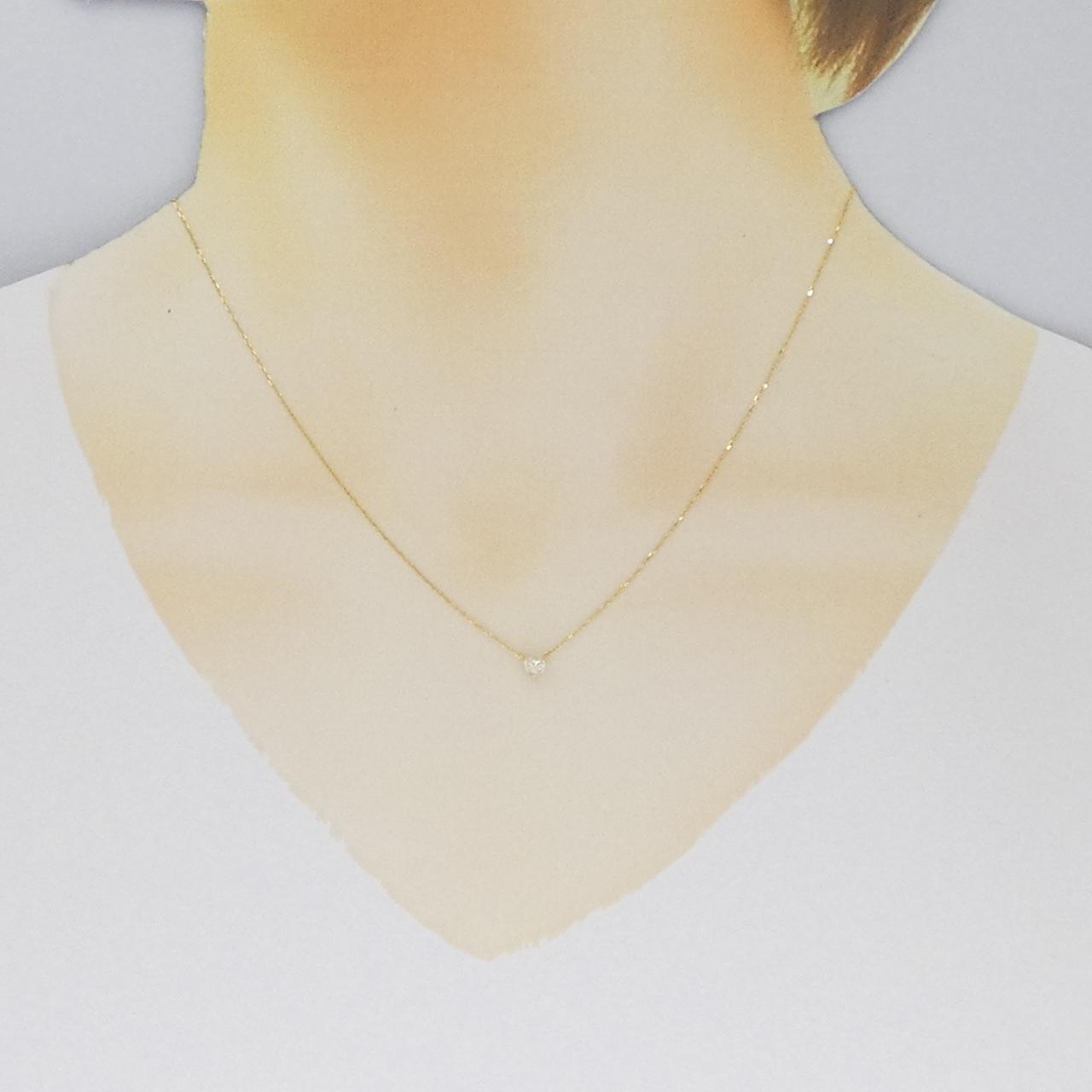 K18YG ハート ダイヤモンド ネックレス 0.14CT