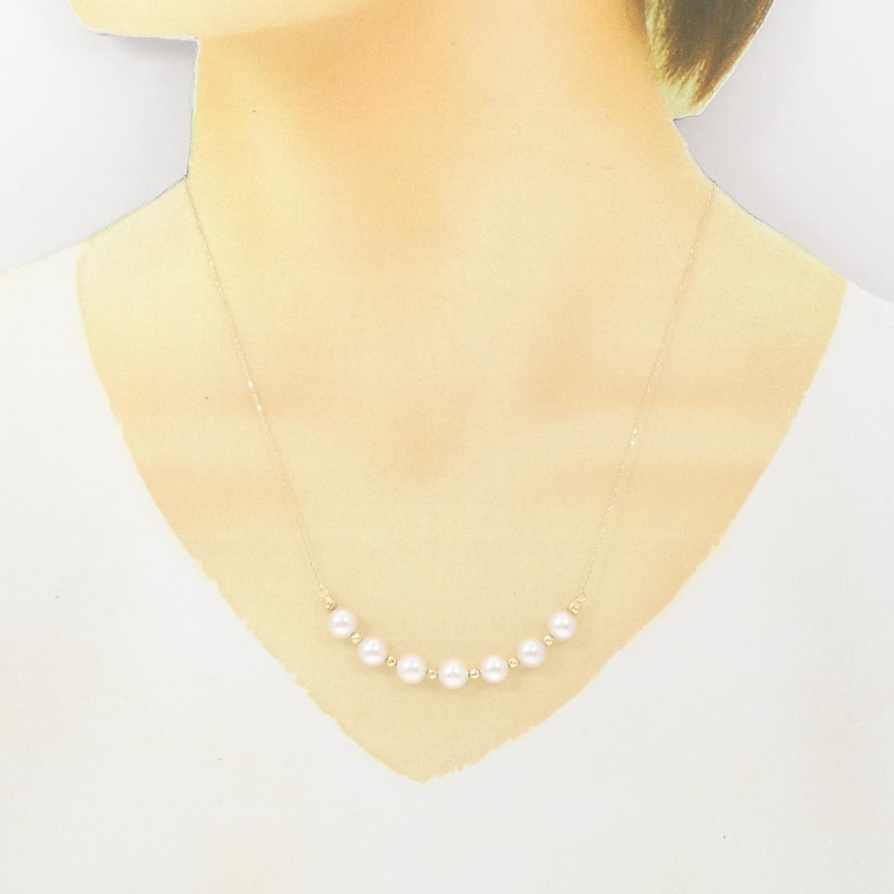K18YG Akoya pearl necklace