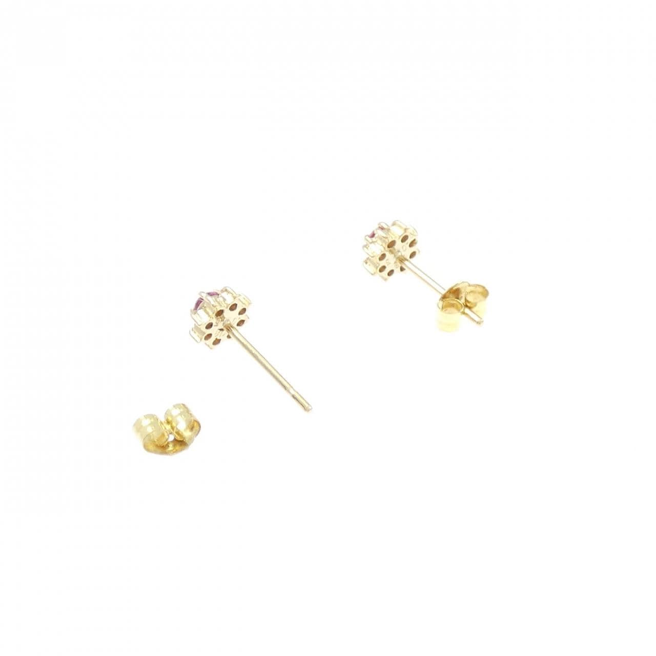 K18YG ルビー ピアス 0.10CT