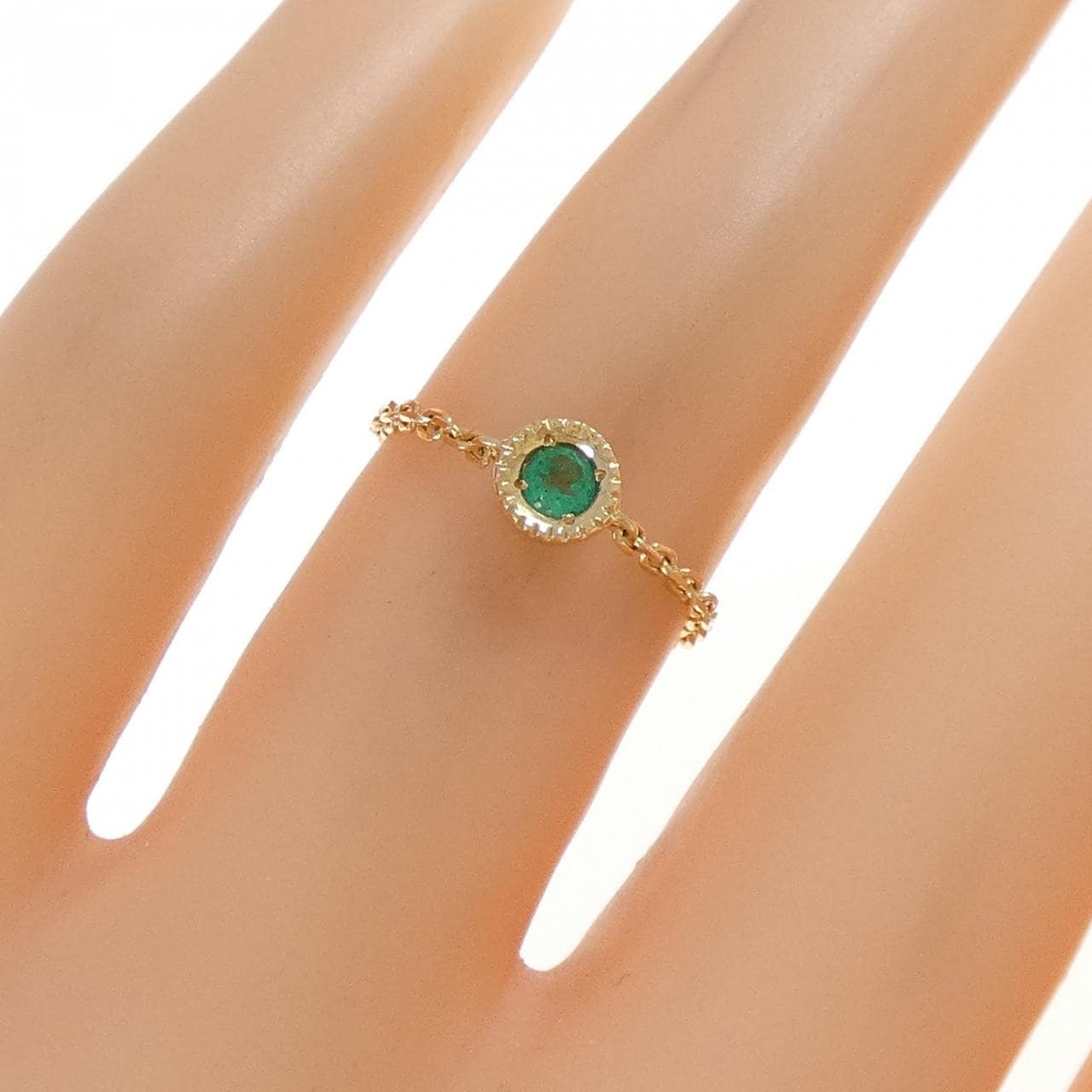 K18YG エメラルド リング 0.08CT