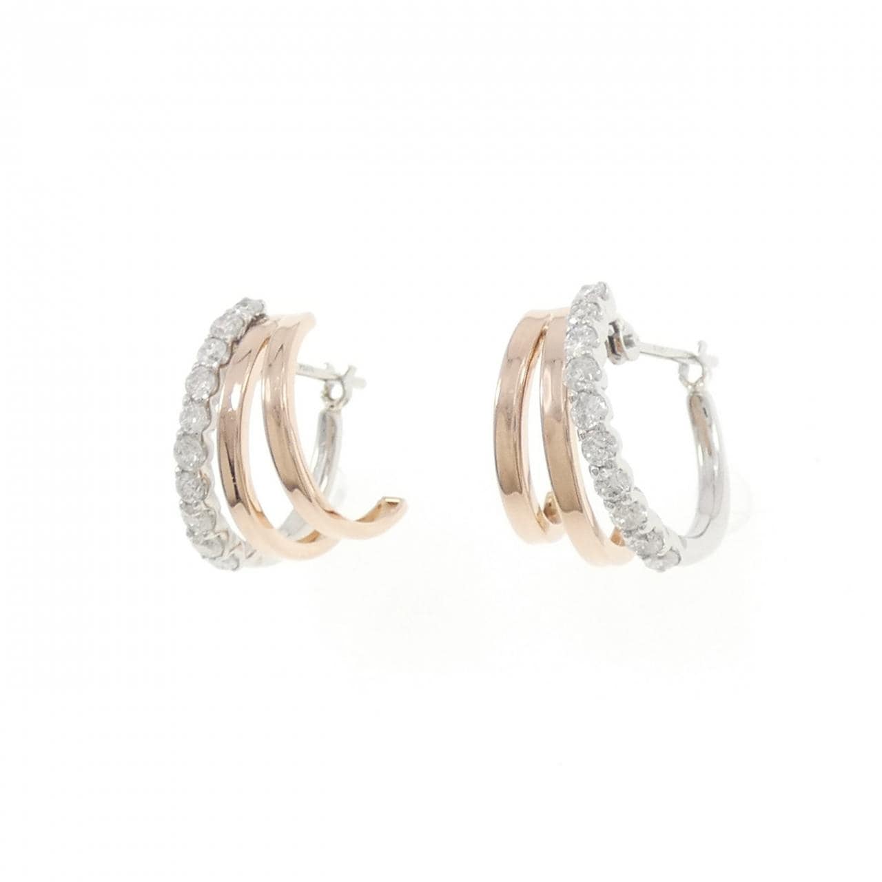 K18PG/PT900 ダイヤモンド ピアス 0.4CT
