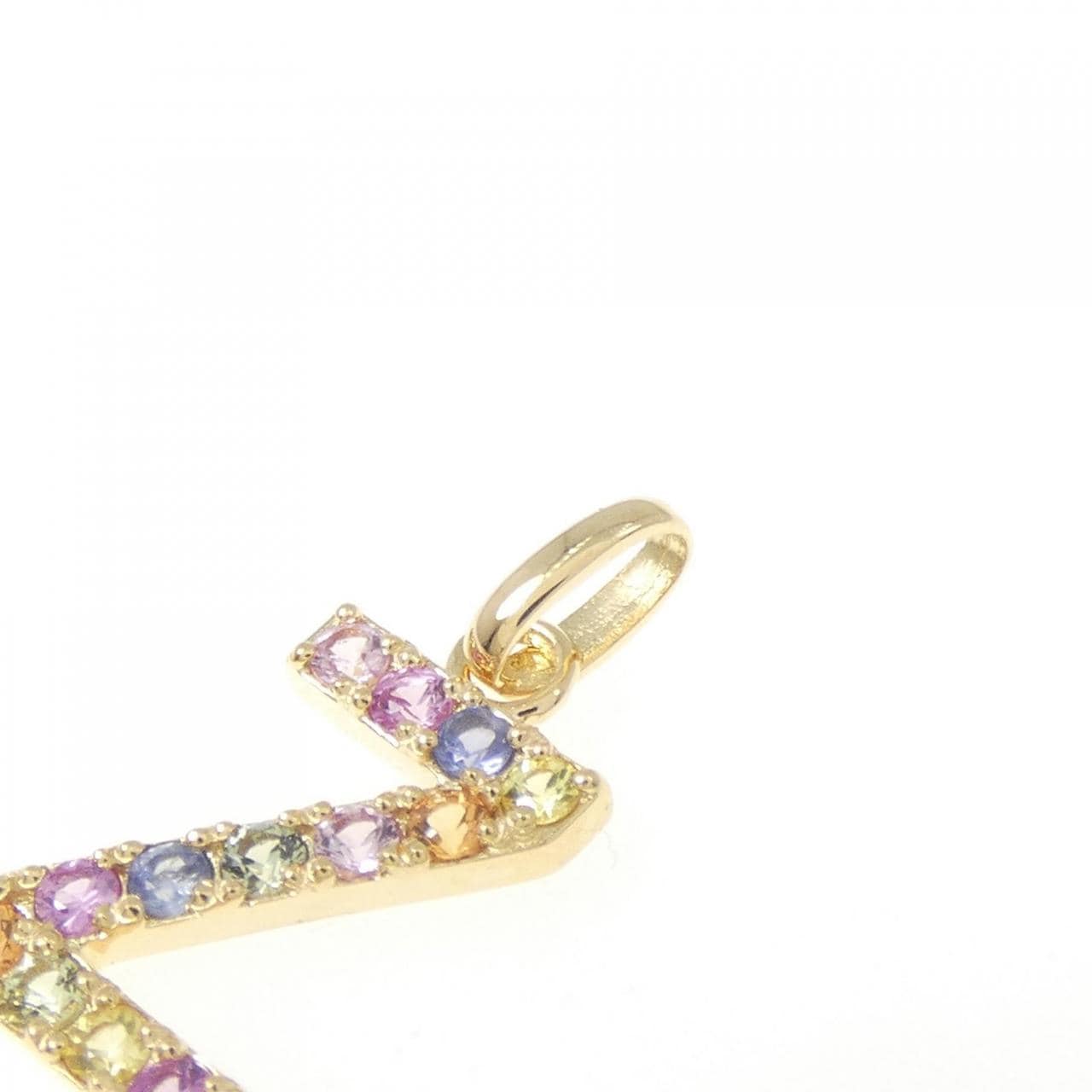 【新品】K18YG イニシャルZ サファイヤ ペンダント 0.24CT