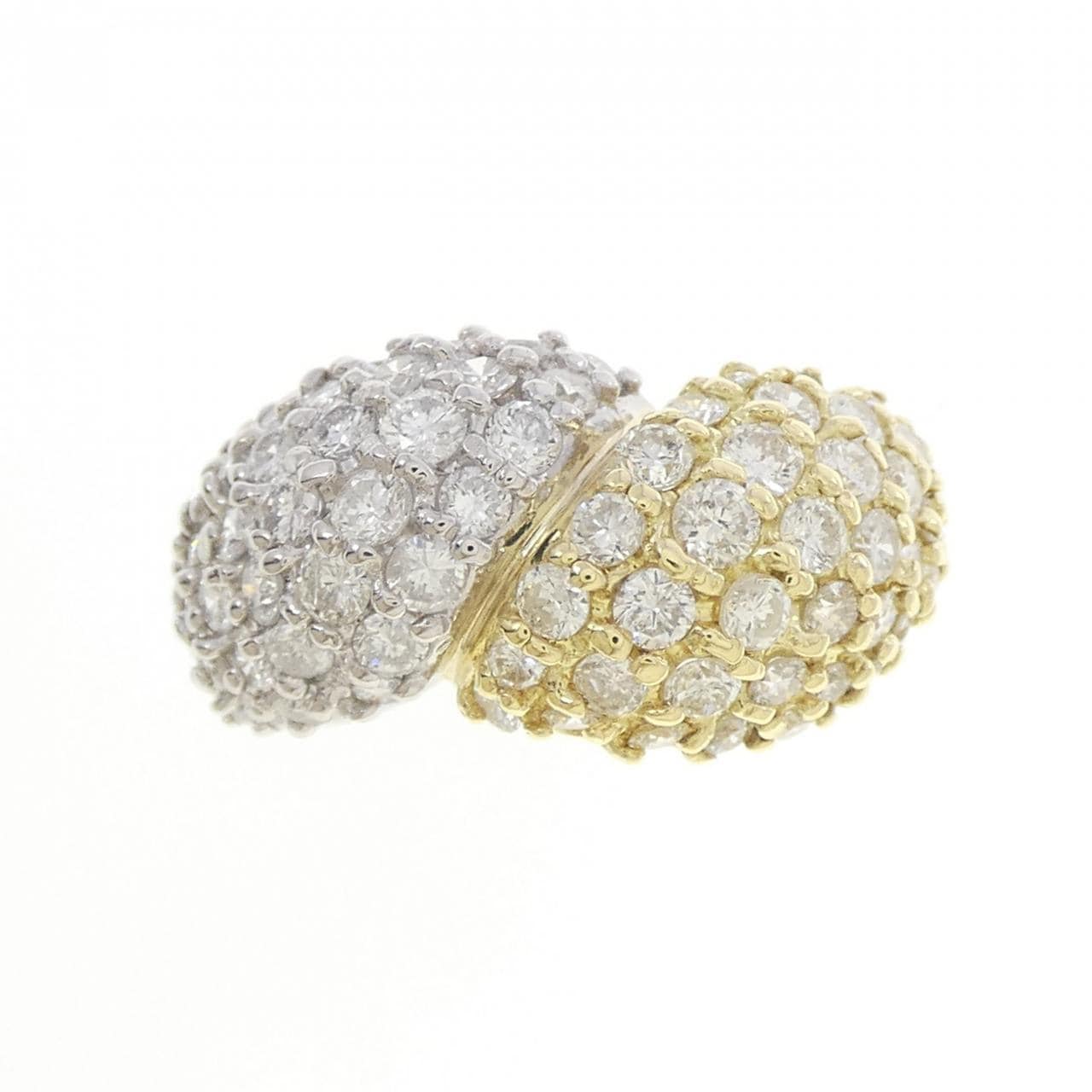 K18YG/PT900 ダイヤモンド リング 2.04CT