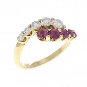 K18YG ルビー リング 0.60CT