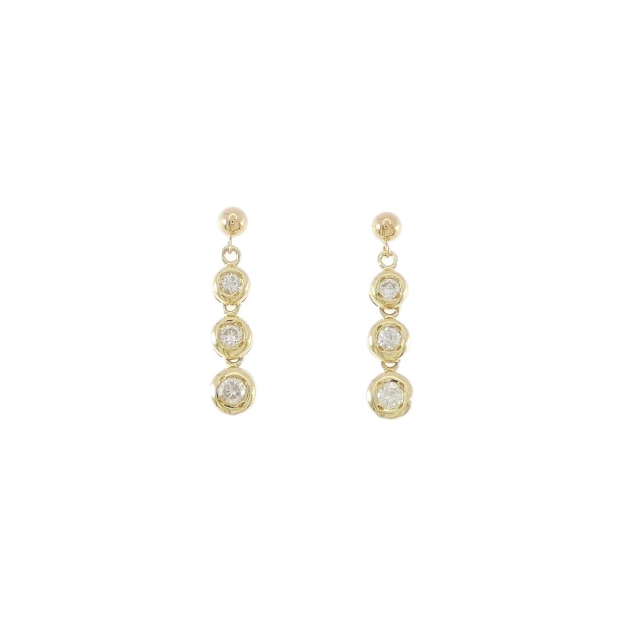 K18YG ダイヤモンド ピアス 0.30CT