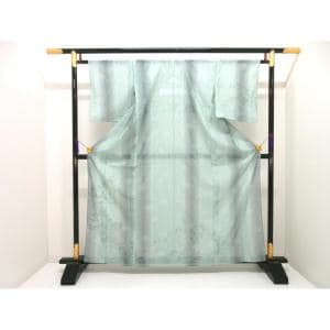 単衣　紗無双訪問着　友禅金彩加工　裄丈Ｓ寸