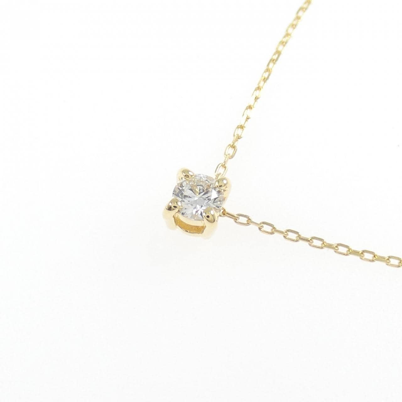 K18YG ソリティア ダイヤモンド ネックレス 0.10CT