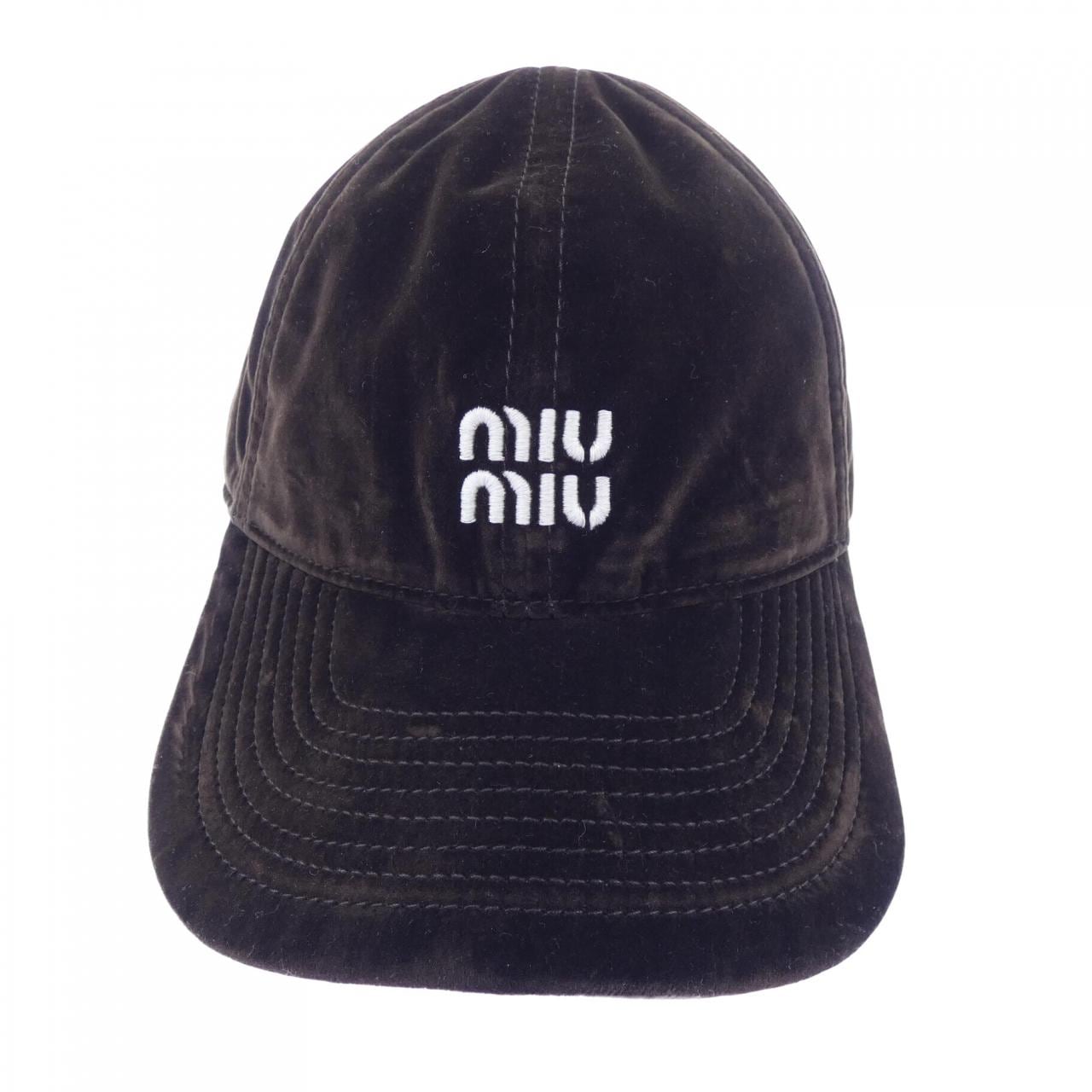 ミュウミュウ MIU MIU ベルベット ベースボール 5HC369 2CUA キャップ