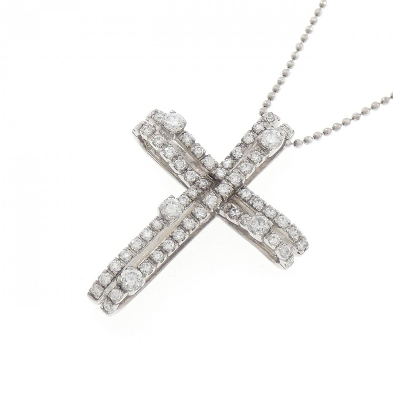 PT900/PT850 クロス ダイヤモンド ネックレス 1.06CT