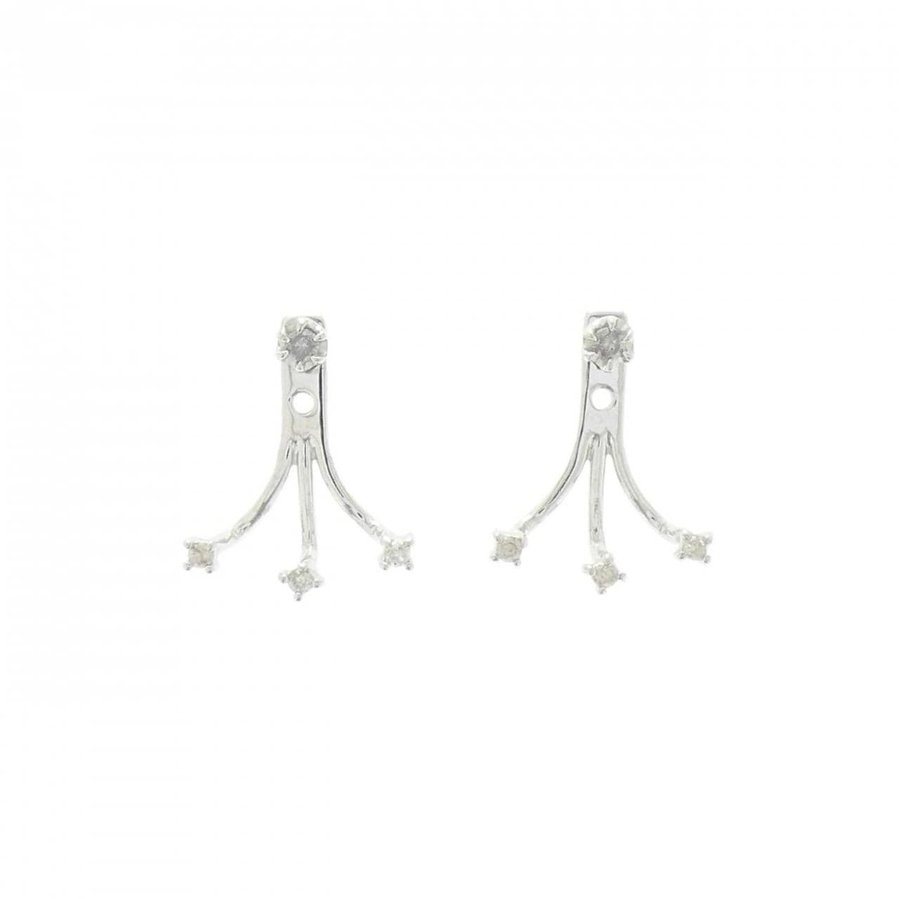 K18WG 2WAY ダイヤモンド ピアス 0.10CT