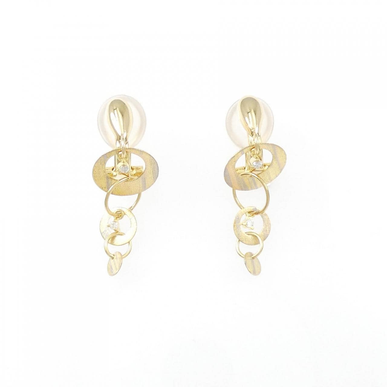K18 three color Diamond earrings 0.04CT