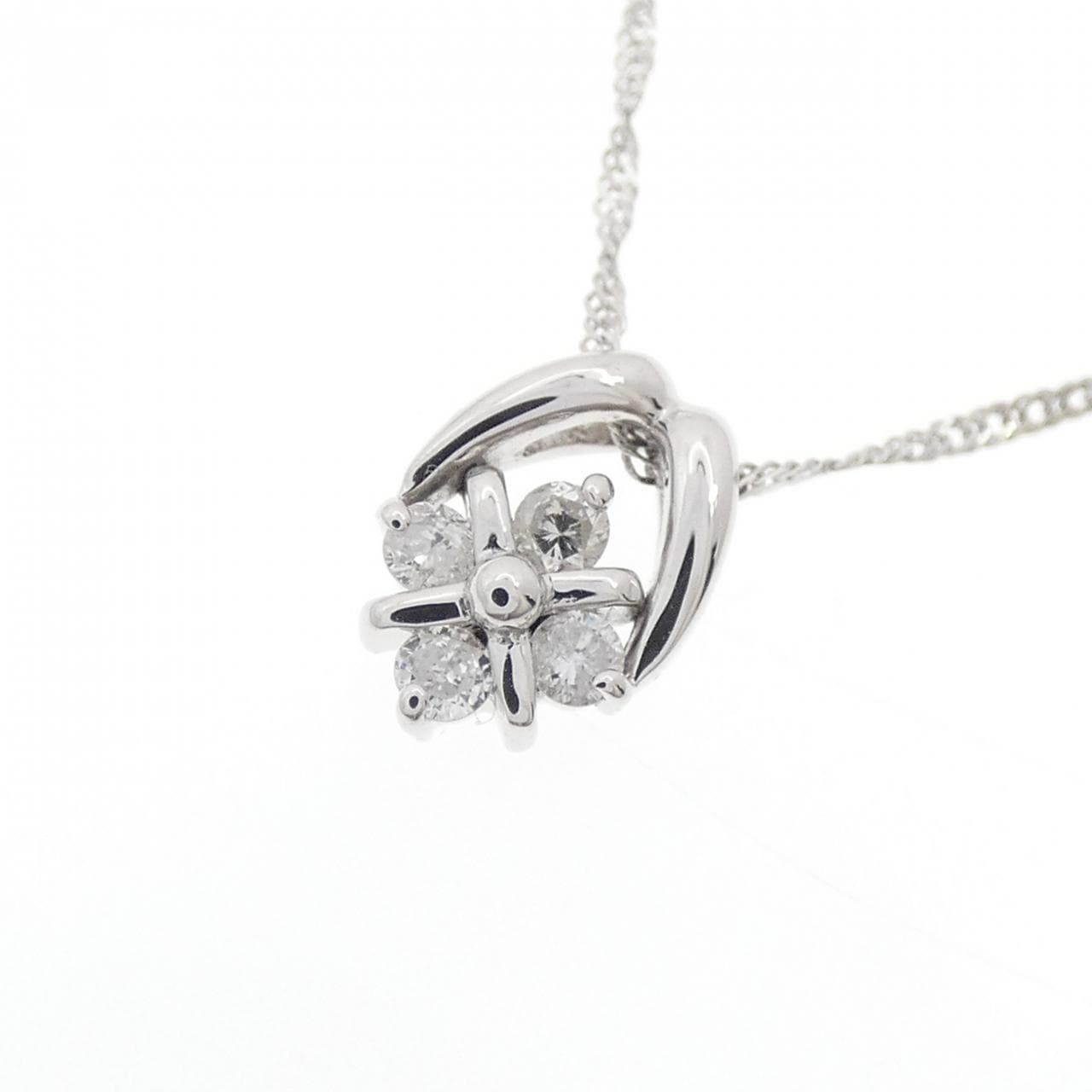 K18WG ダイヤモンド ネックレス 0.10CT