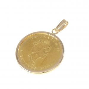 K18YG (frame) coin pendant