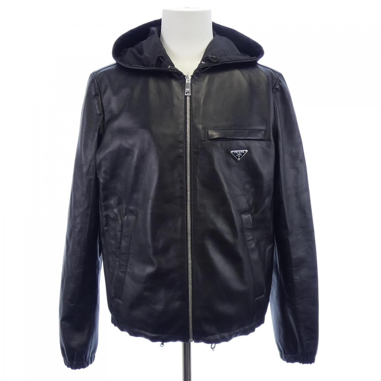 プラダ PRADA トライアングルロゴ UPW281 038 レザージャケット