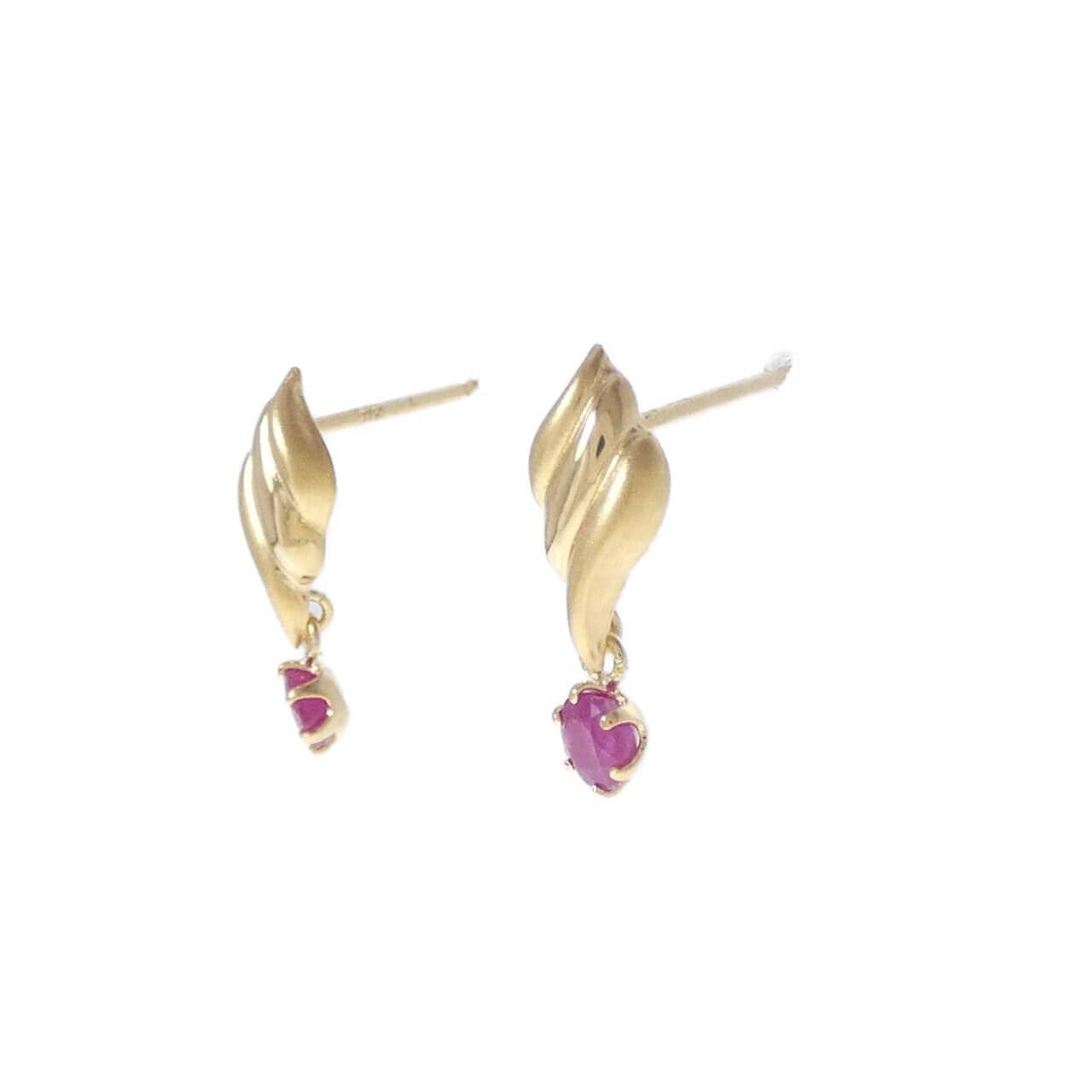 K18YG ルビー ピアス