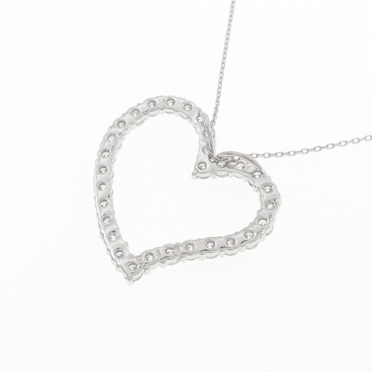 K18WG ハート ダイヤモンド ネックレス 1.00CT