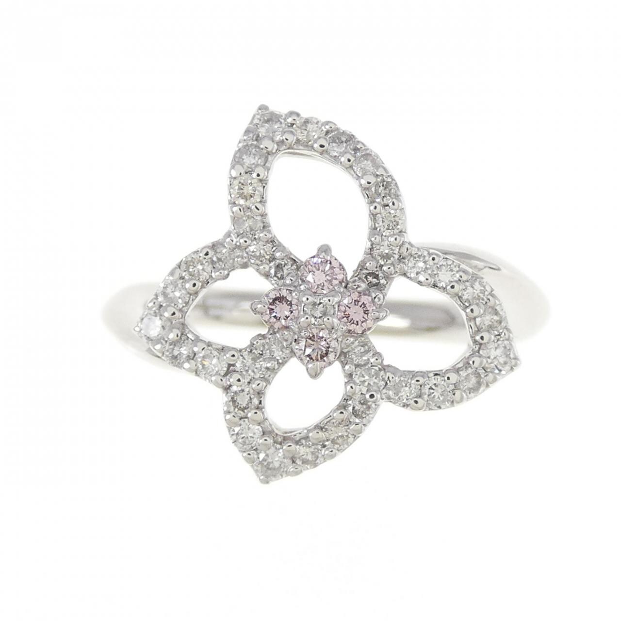 K18WG ピンクダイヤモンド リング 0.07CT