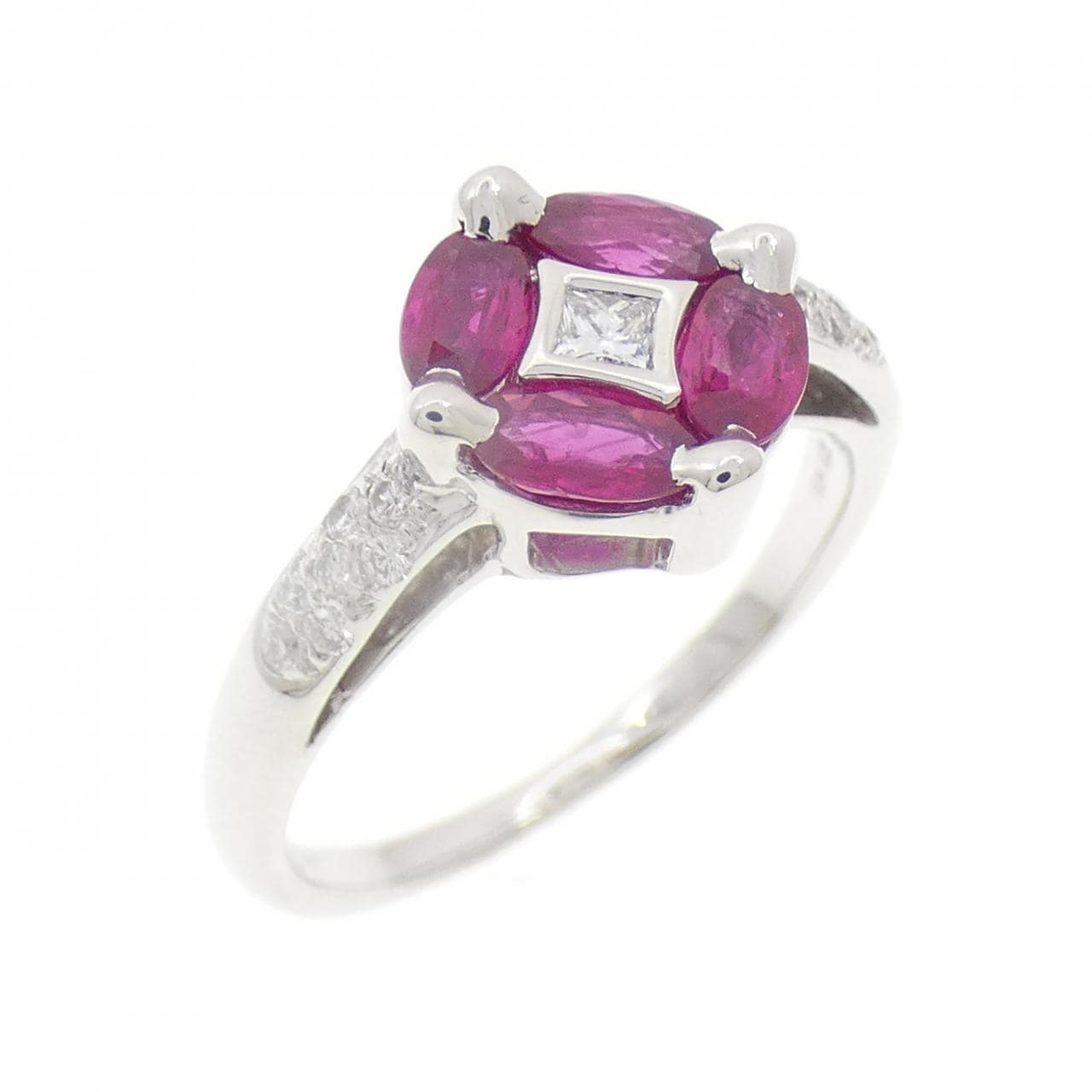 K18WG ルビー リング 0.95CT