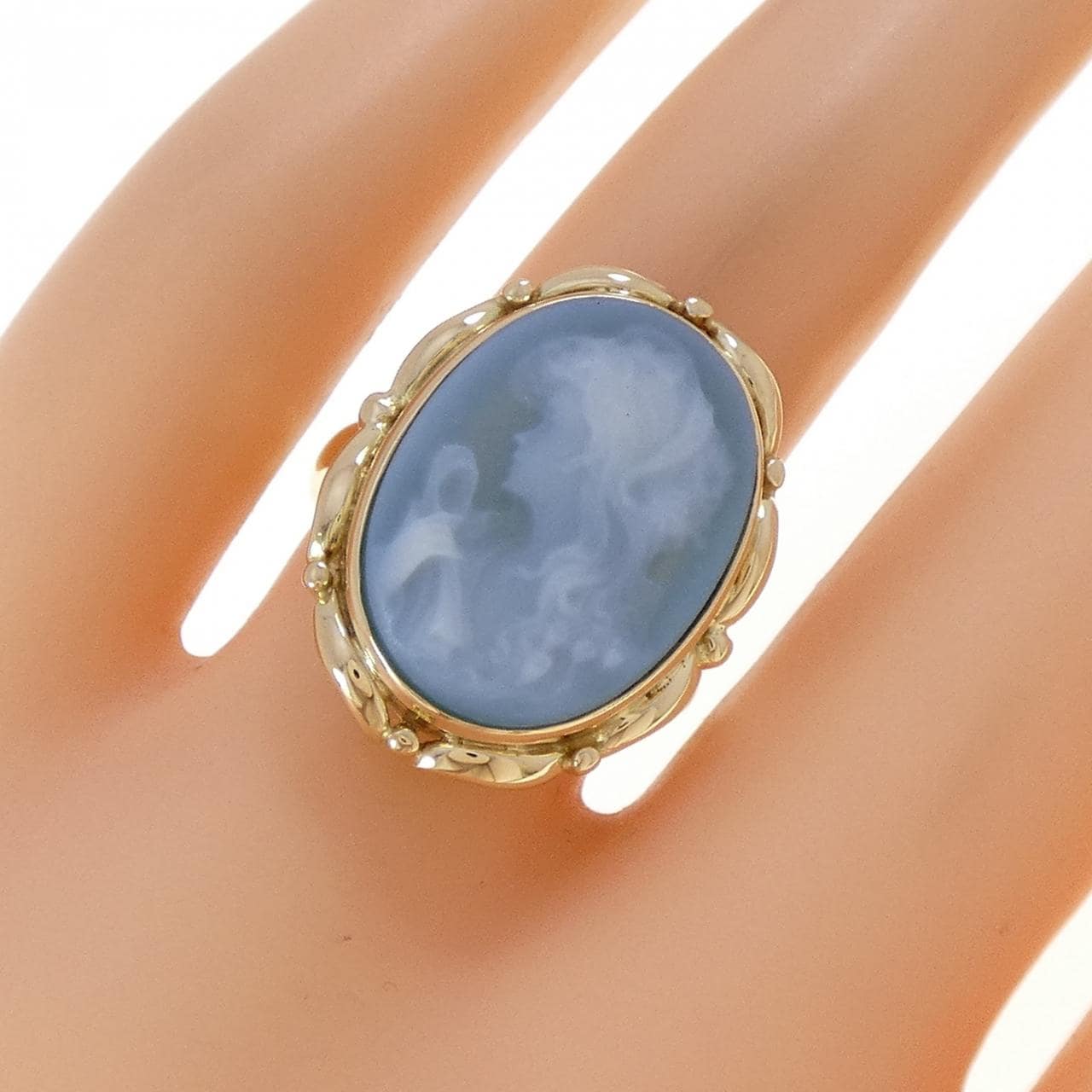 K18YG メノウカメオ リング