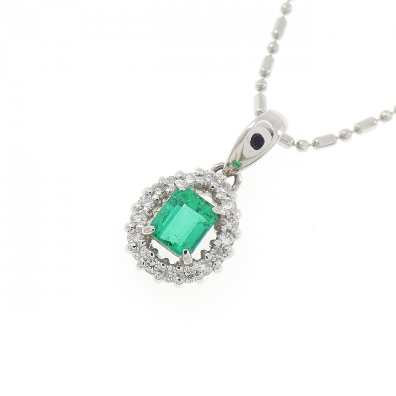 PT900/PT850 エメラルド ネックレス 0.30CT