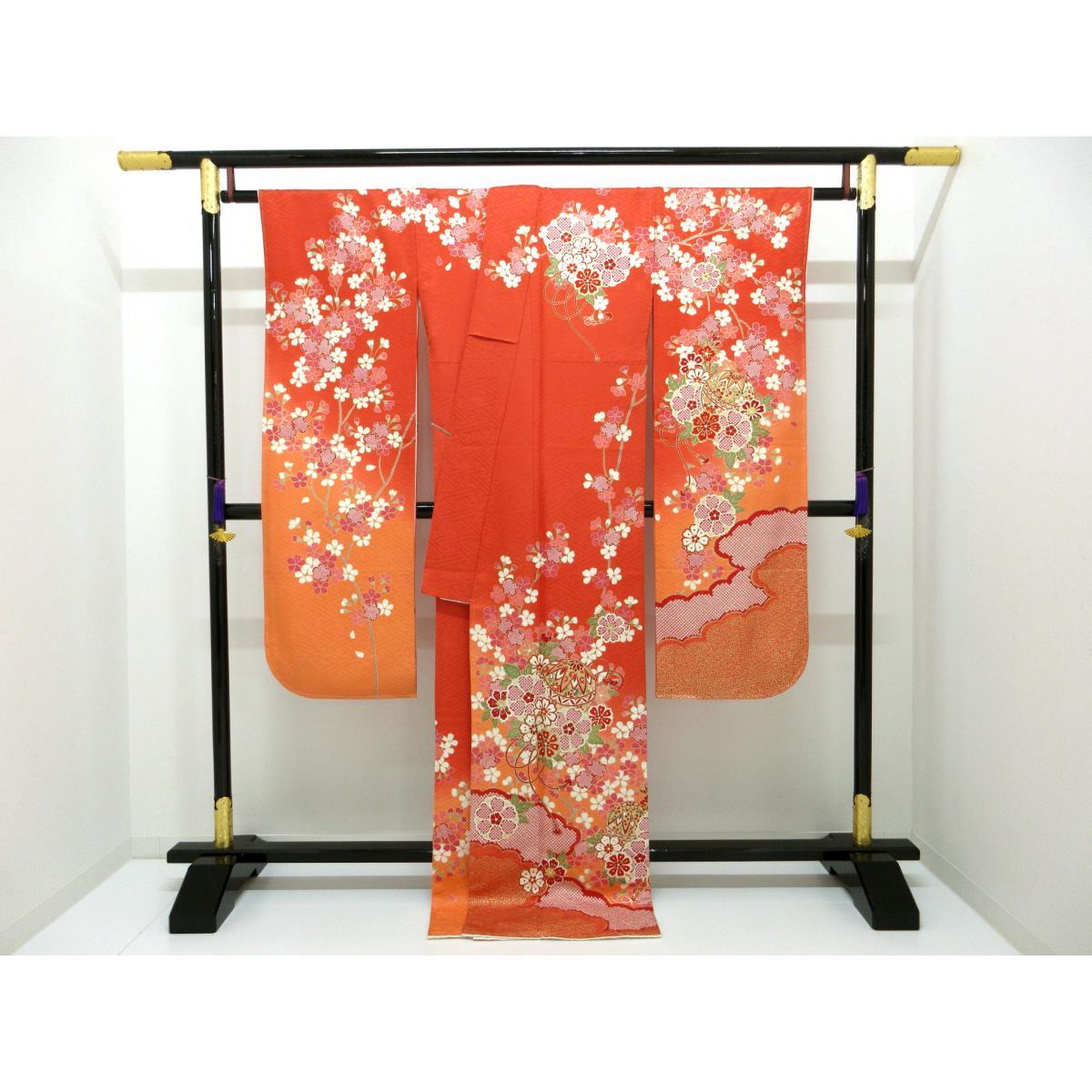 【未使用品】振袖　友禅金彩加工　ボカシ染