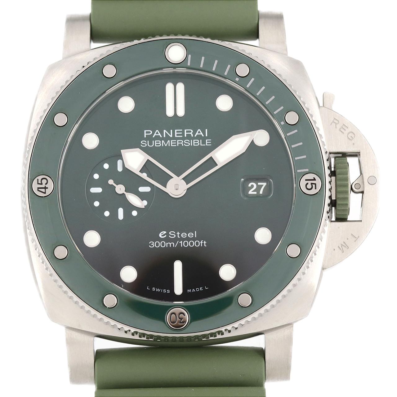 [BRAND NEW] PANERAI Submersible Guaranta QUATTRO eSteel Verdes Merald PAM01287 SS Automatic