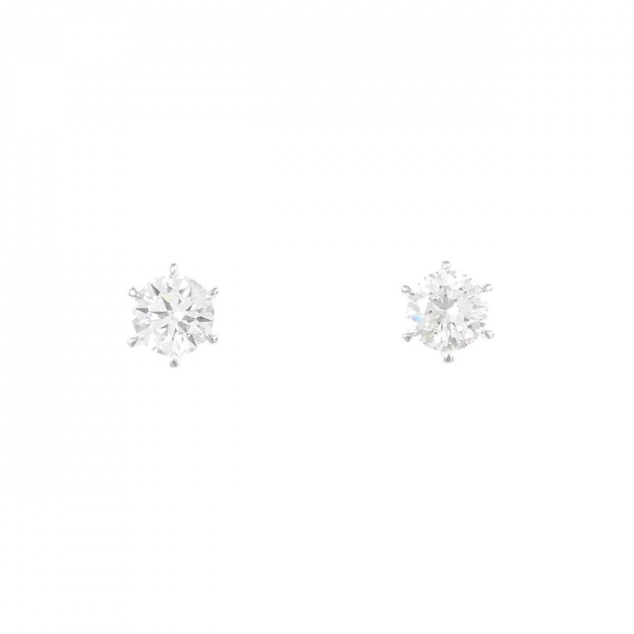【リメイク】PT900/ST ダイヤモンド ピアス 0.329CT 0.343CT D VVS2 VG