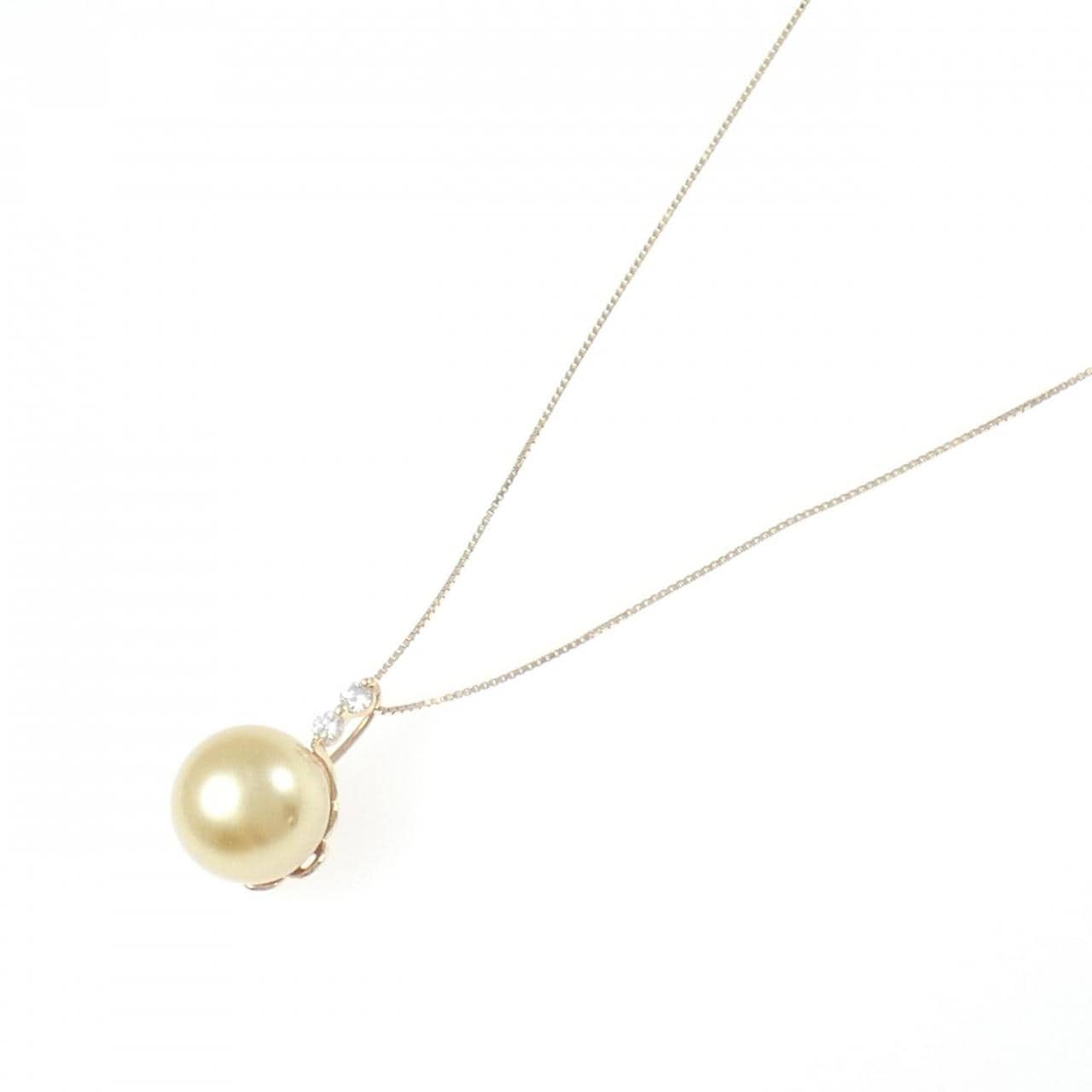 K10YG 白蝶パール ネックレス 11.1mm