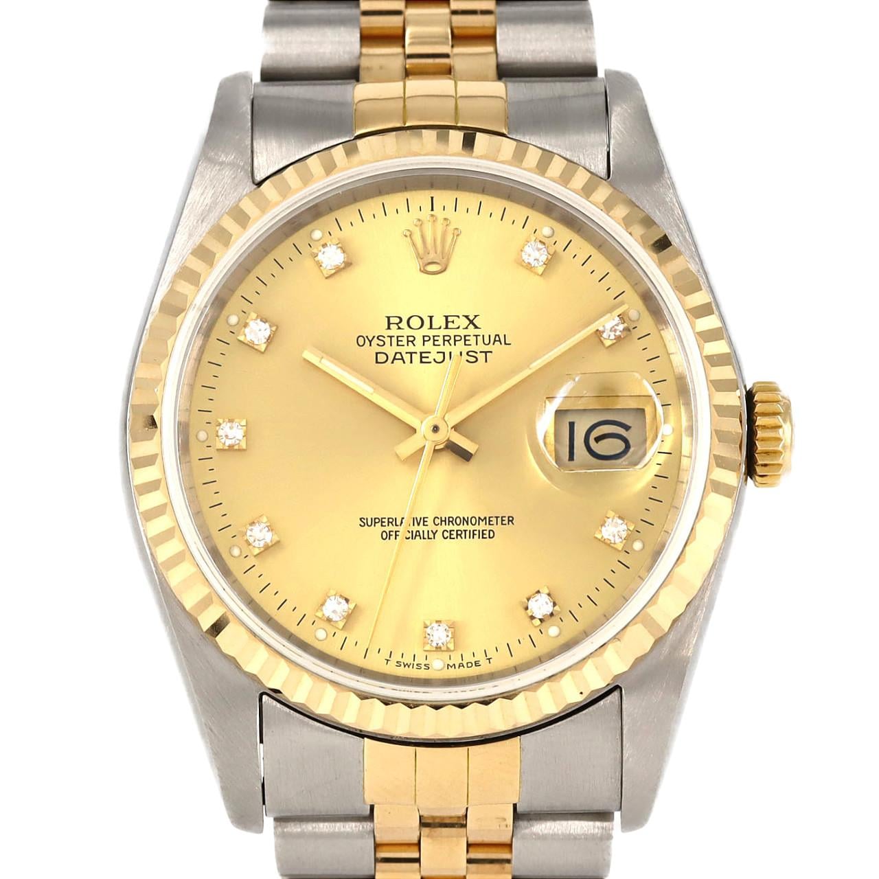 【ノーメンテナンス還元価格】ロレックス デイトジャスト 16233G. SSxYG 自動巻 R番