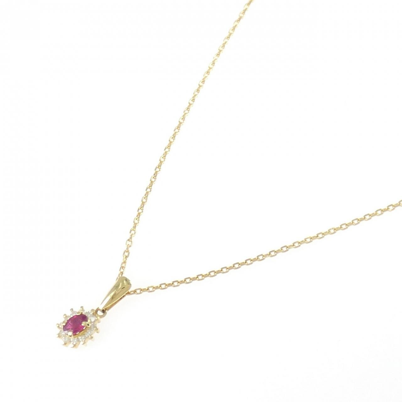 K18YG ルビー ネックレス 0.23CT