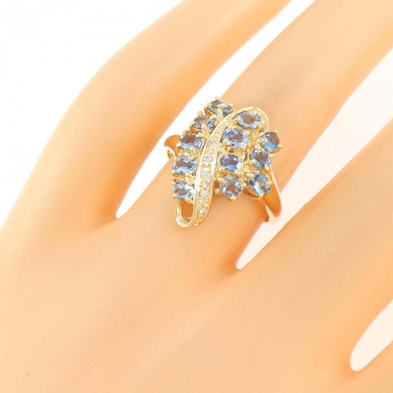K18YG アクアマリン リング 0.75CT