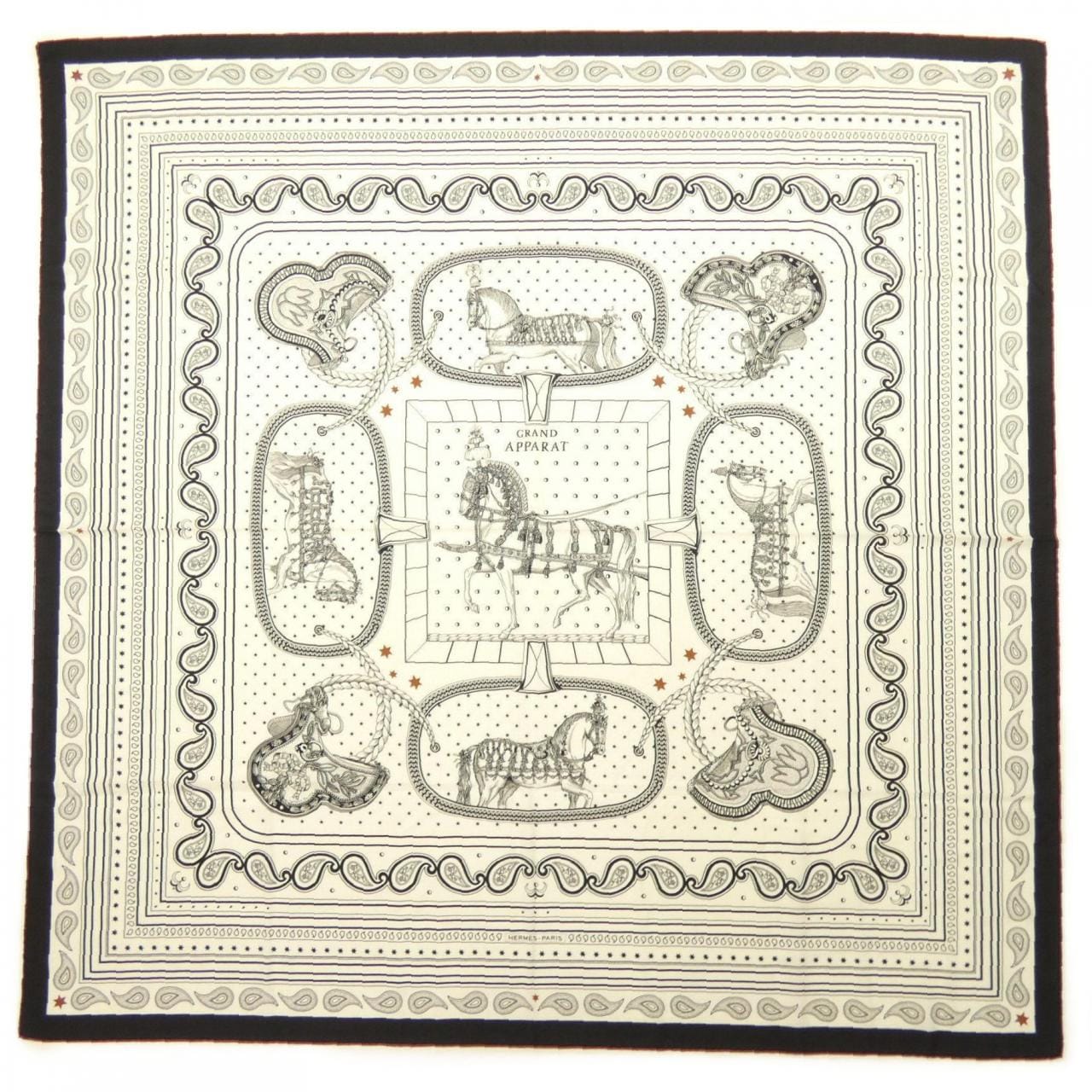 エルメス HERMES GRAND APPARAT BANDANA H244394S カレジェアン140 ショール