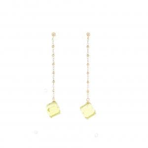 K18YG クオーツ ピアス 4.00CT