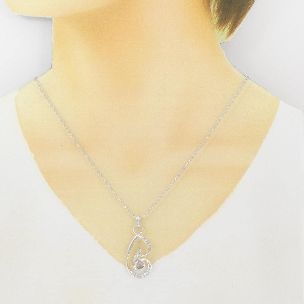 K18WG ダイヤモンド ネックレス 0.648CT