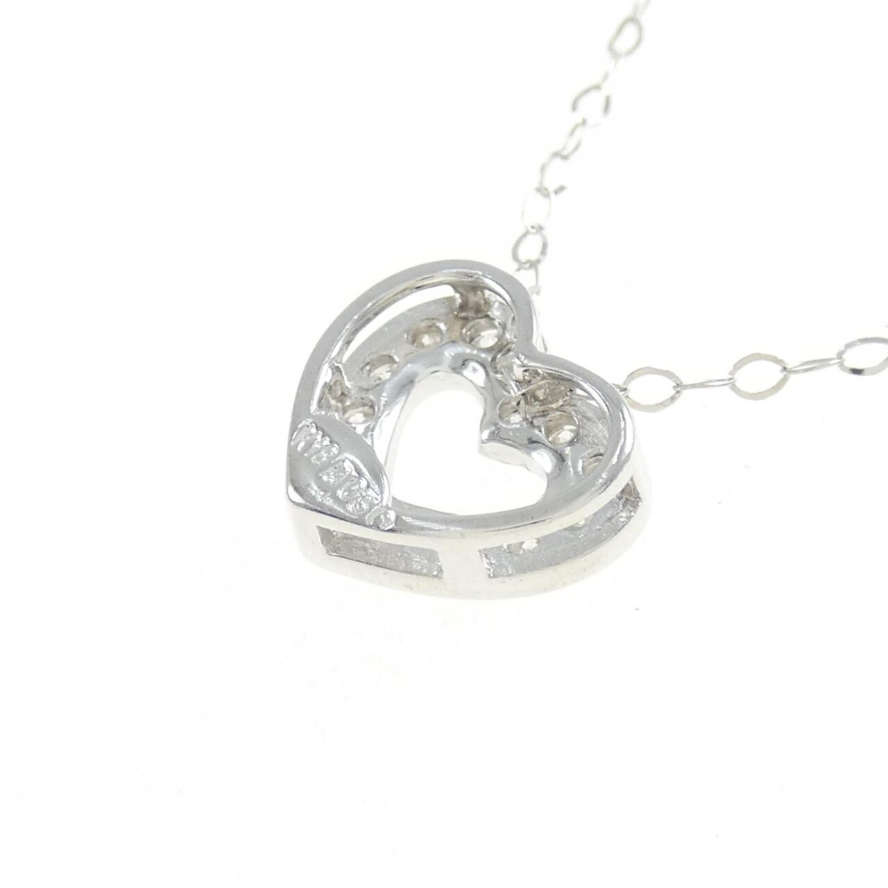 K18WG ハート ダイヤモンド ネックレス 0.30CT