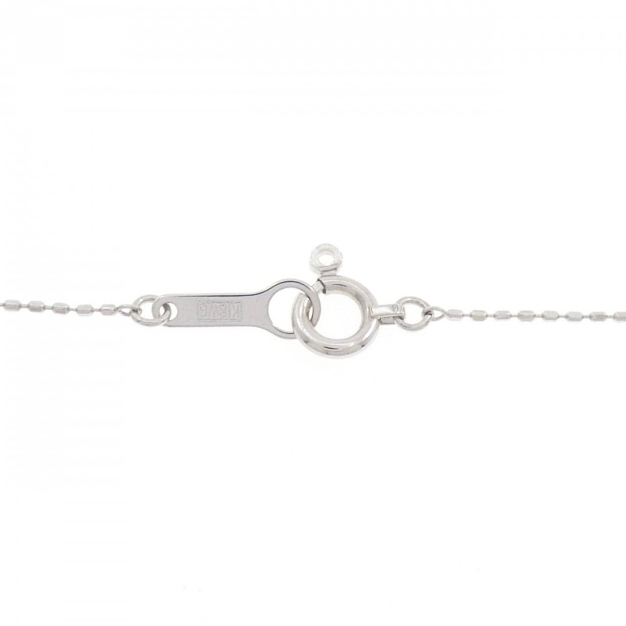 K18WG フラワー ダイヤモンド ネックレス 0.20CT