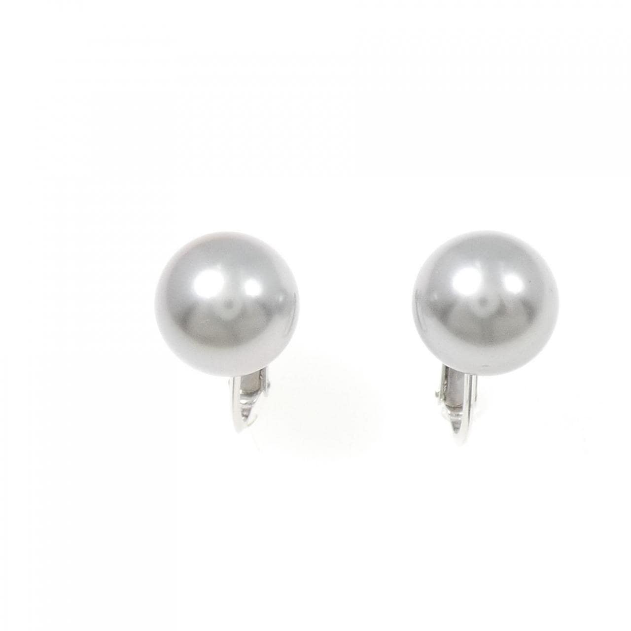 K18WG 黒蝶パール イヤリング 10.2mm