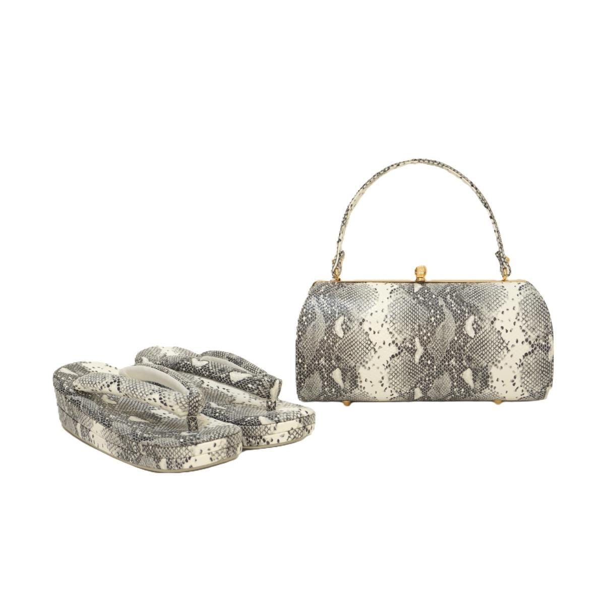 【新品】草履バッグセット　Ｆサイズ　パイソン柄